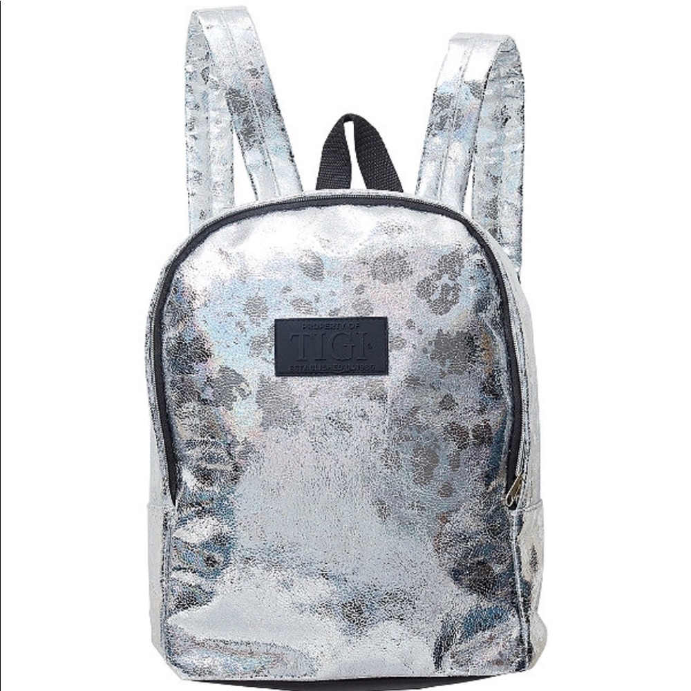 TIGI Silver Metallic Bookbag